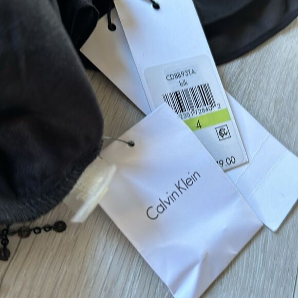 Calvin Klein Women's Chiffon & Sequins Blouson Dress - Black Size 4 Nwt - Picture 7 of 7